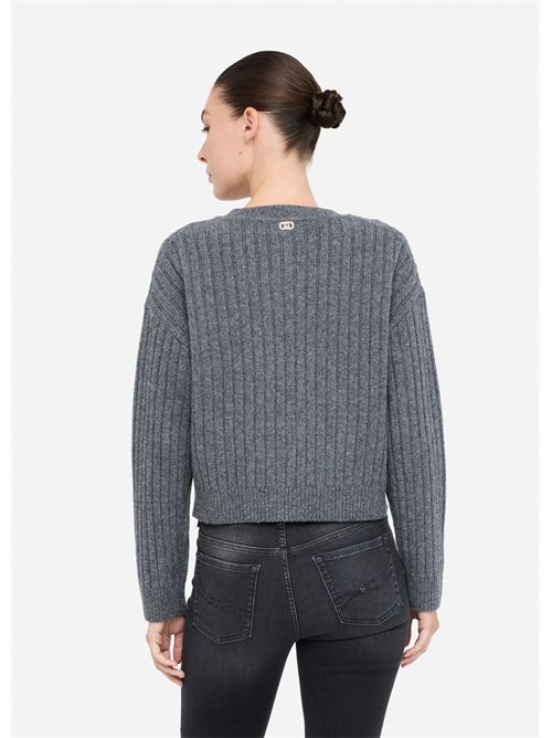 Cardigan in lana con bottoni gioiello LIU JO | MF5423MS040/02050